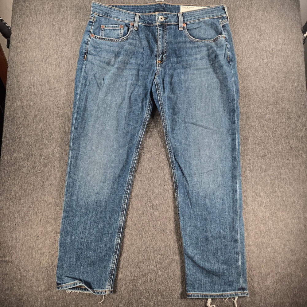 Rag & Bone Dre Low-Rise Slim Boyfriend Jeans Womens 30 Blue Denim Raw Hem